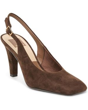Dolce Vita Gessia Embossed Leather Slingback Pumps - Brown
