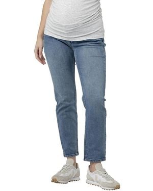 Ripe Maternity Hunter Over Bump Crop Jean - Blue