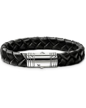 John Hardy Sterling & Braided Leather Bracelet - Black