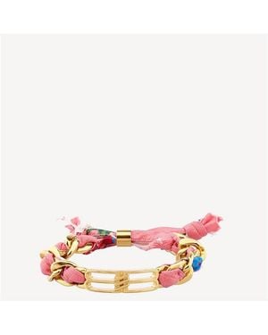 Balenciaga Bb Icon Ribbon Bracelet - Pink
