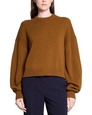 Theory Cashmere Crewneck Sweater - Brown
