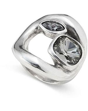 Uno De 50 Crystal Triple-Set Ring - Metallic