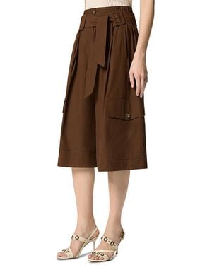 Pinko Patricia Bermuda Cotone Fluido Shorts - Brown