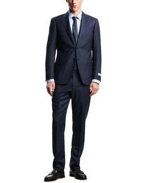 Emporio Armani Regular Fit Checkered Suit - Blue