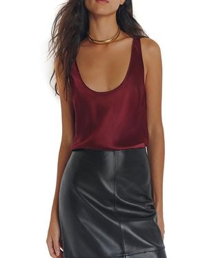 Reformation Veya Silk Top - Red