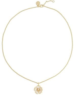 Anabel Aram Wildflowers Pave Flower Pendant Necklace, 16-17 - Natural