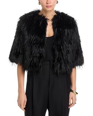 BCBGMAXAZRIA Aspen Faux Fur Shrug - Black