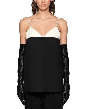 Et Ochs Hadleigh Combo Colorblock V Neck Top - Black