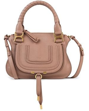 Chloé Marcie Small Leather Satchel - Pink