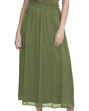 Elle Collection Printed Chiffon Skirt - Green
