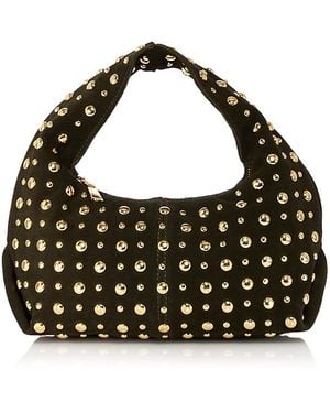 Aqua Slouchy Hobo Suede Shoulder Bag - Black