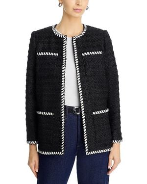 Aqua Trapeze Tweed Jacket - Black