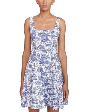 STAUD Wells Mini Dress - Blue