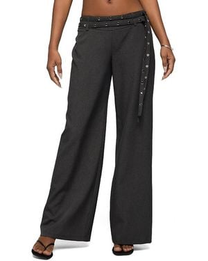 Edikted Cruz Double Belt Baggy Tailored Pants - Black