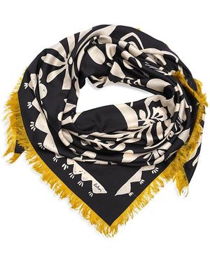 Echo Park Paisley Oversized Silk Scarf - Metallic