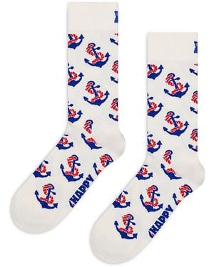 Happy Socks Anchor Socks - White