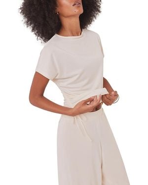 Mint Velvet Jersey Ruched Tie Detail Top - White