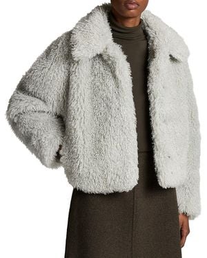 Vince Faux Fur Cropped Jacket - Gray