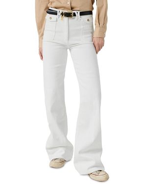 Gerard Darel High Rise Flare Jeans - White