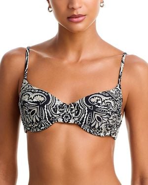 Ramy Brook Tropical Mona Bikini Top - Black