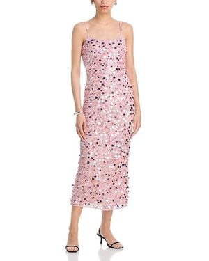 Aqua X Agua Bendita Paillette Embellished Maxi Dress - Red