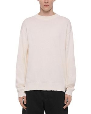 Helmut Lang Distressed Crewneck Sweater - White