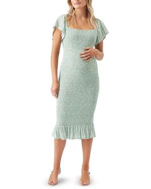 Ripe Maternity Selma Shirred Dress - Green