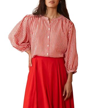 Mint Velvet Striped Batwing Blouse - Red