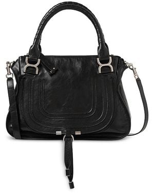 Chloé Marcie Medium Leather Satchel - Black