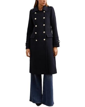 Reiss Farley Double Breasted Coat - Black