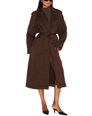 Skims Boyfriend Fleece Trench Coat - Brown