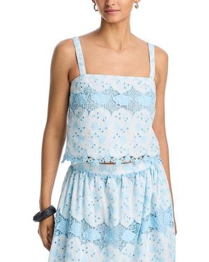 Aqua Embroidered Top - Blue