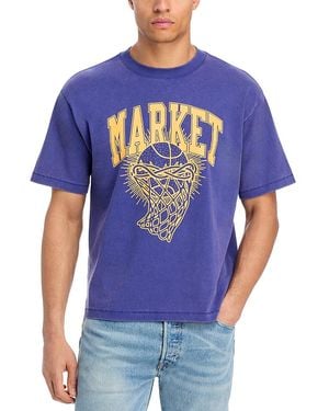 Market Ball Is Sacred Graphic Logo Tee - Blue