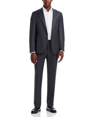 Canali Capri Impeccabile Super 130's Wool Ticweave Slim Fit Suit - Blue