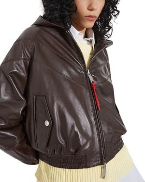 MAX&Co. Mcoricetta Leather Jacket - Brown