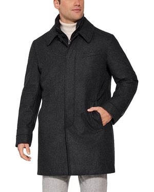 Norwegian Wool Down Filled Euro Coat - Black