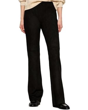 Sanctuary Faux Suede Flared Leggings - Black