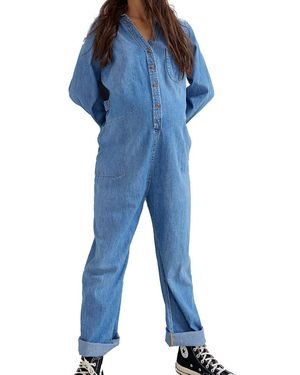 Hatch Collection The Everyday Nursing Denim Jumpsuit - Blue