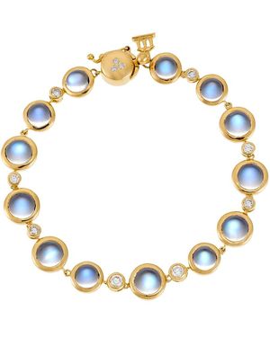 Temple St. Clair 18K Single Round Bracelet With Royal Moonstone And Diamond - Blue