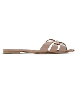 Saint Laurent Tribute Mule Slides - Pink