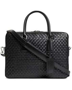 Sandro Downtown Woven Leather Briefcase - Black