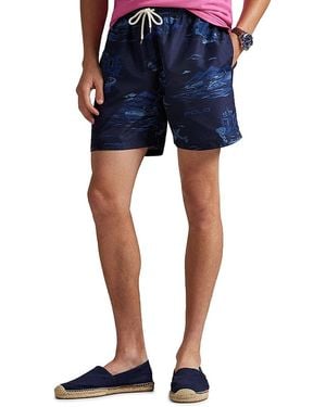 Polo Ralph Lauren 5.75 Traveler Polo Bear Swim Trunks - Blue