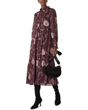 Whistles Pleated Midi Dress - Red