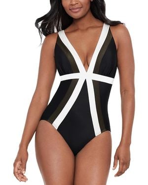 Miraclesuit Spectra Trilogy Striped One Piece Swimsuit - Black