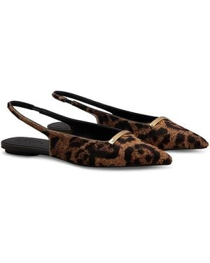 Tod's Pony Effect Slingback Ballerina Flats - Natural