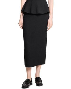 Theory Slim Midi Pencil Skirt - Black