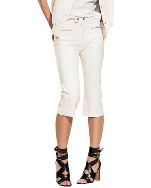 Cynthia Rowley Leather Capris - White