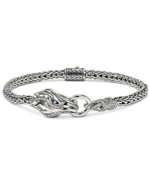John Hardy Sterling Naga Sapphire & Diamond Dragon Flex Bracelet - White