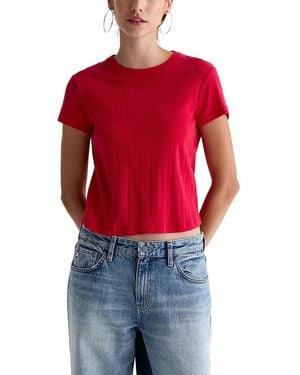 AG Jeans Sadie Crewneck Cropped Tee - Red