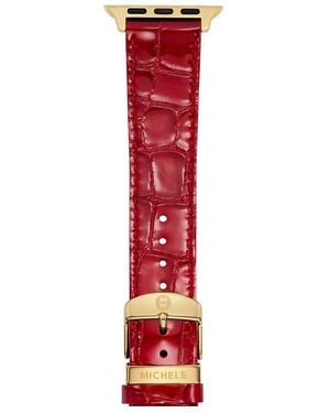 Michele Ruby Leather Bracelet Band For Apple Watch, 38-49Mm - Red